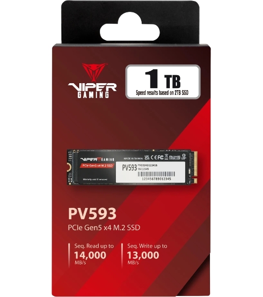 Накопитель SSD M.2 PCIE 1Tb 2280 NVMe PV593P1TbM28H PATRIOT