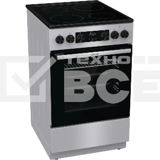 Плита электрическая Gorenje GEC5C41SG серый, конфорок 4 электрических, духовка 70 л, 50 см x 85 см x 59.4 см (без крышки)