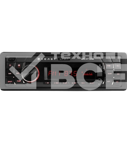 Автомагнитола URAL МОЛОТ АРС-МТ 224К, 1 DIN, Bluetooth, USB Type-A, AUX
