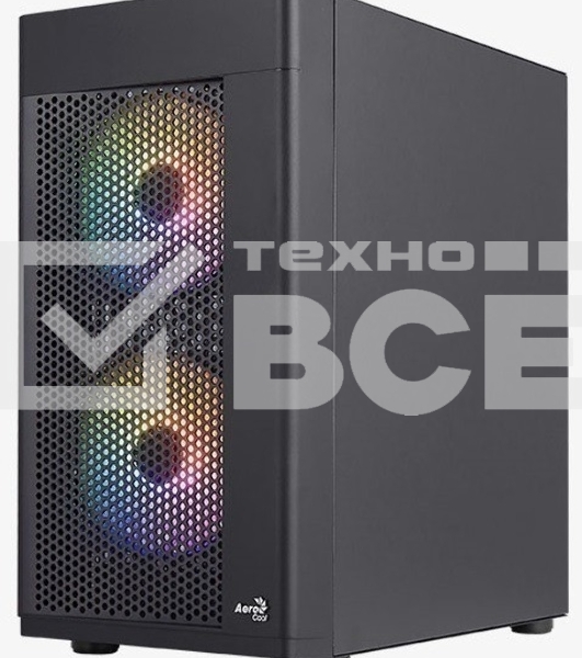 Корпус MiniTower Aerocool / Formula HEXFORM-G-BK-v2 (mATX, стекло, сетка, USB3.0x1, USB2.0x2, 3x120mm FRGB fans) (4711099471799)