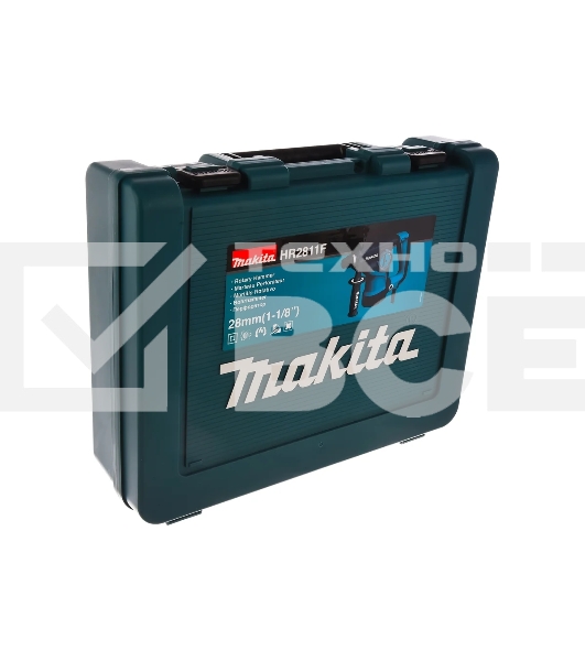 Перфоратор Makita HR2811F Перфоратор, крепление SDS-Plus, макс. энергия удара 2.93 Дж, мощность 800 Вт, вес 3.4 кг, кейс, подсветка