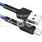 Кабель Defender F181, USB 2.0 (AM) - microUSB 2.0 (BM), 1метр, 2.4А, нейлоновая оплетка, синий., фото 1