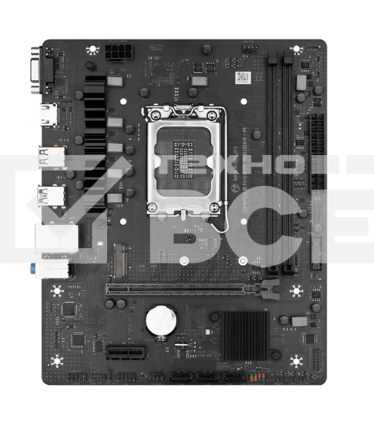 Материнская плата Maxsun Challenger H610M-R, LGA 1700, Intel H610, 2xDDR4, 3xSATA, 1xM.2, 1xPCIe 4.0 x16, 1xPCIe x1, 1xHDMI, 1xVGA, 1x 1Gb LAN, 2xUSB 3.2 Gen 1, 4xUSB 2.0, 3x3.5 мм, 5.1, mATX
