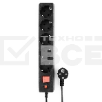 Сетевой фильтр Гарнизон ECL-5-B-1.4, 5р, 10А, 1.4м, ур.защиты 4, черный, пакет, фото 1