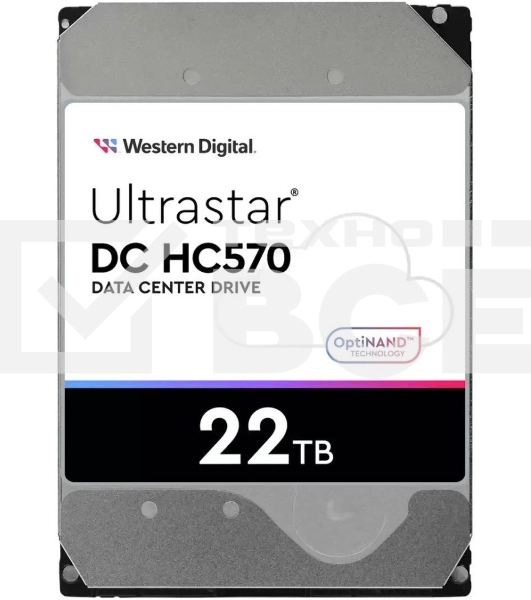 Жесткий диск Western Digital HDD Server Ultrastar DC HC570 WUH722222ALE6L4 22TB 7200rpm SATA-III 512Mb 3.5