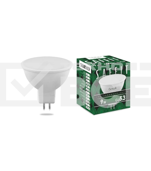 Лампа светодиодная SAFFIT SBMR1609 (55085) 9 вт 230в GU5.3 белый
