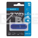 Флеш диск Maxvi P1 32GB USB 2.0 blue, монолит с колпачком, ABS пластик, фото3