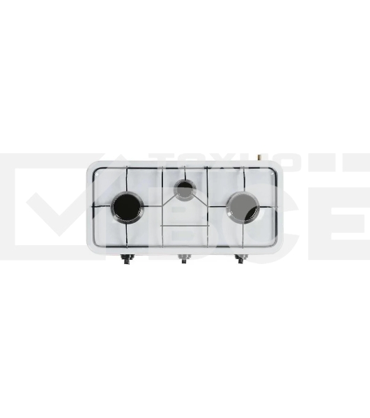 Газовая плитка Centek CT-1522 белый 3 конфорки, КРЫШКА, сменные форсунки баллон/магистраль