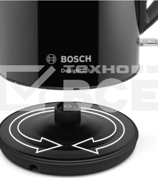 Чайник электрический Bosch TWK3P423 1.7 л, 2400 Вт, черный (корпус: нержавеющая сталь)