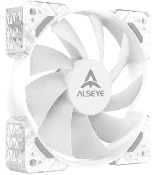 Вентилятор в корпус ALSEYE N12-W FAN 120mm, 700~1800rpm, 25.98~64.46CFM, 17.4~34.8dBA, PWM, WHITE, RTL