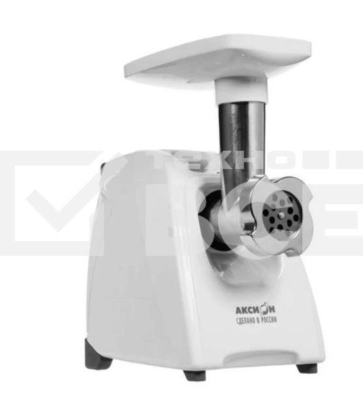 Мясорубка электрическая Аксион М35.02 белый, 1500 Вт, 1.7 кг/мин, реверс, защита от перегрузки, насадки - 4