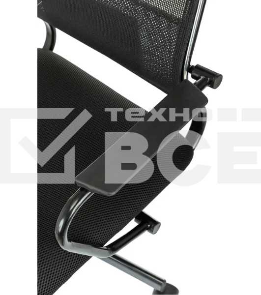 Кресло Бюрократ CH Balance-Low черный экокожа низк.спин. крестов. металл