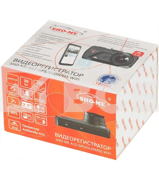Видеорегистратор Sho-Me A12-GPS/GLONASS WI-FI черный 5Mpix 1296x2304 1080p 140гр. GPS Ambarella A12