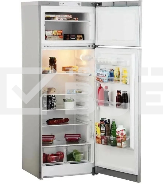 Холодильник Indesit TIA 16 G серый/черный двухкамерный 245/51л морозилка сверху, ручная разморозка