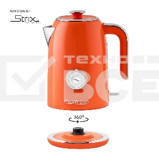 Чайник электрический Galaxy Line GL 0351, апельсиновый фреш, металл, 2200 Вт, 1,7 л
