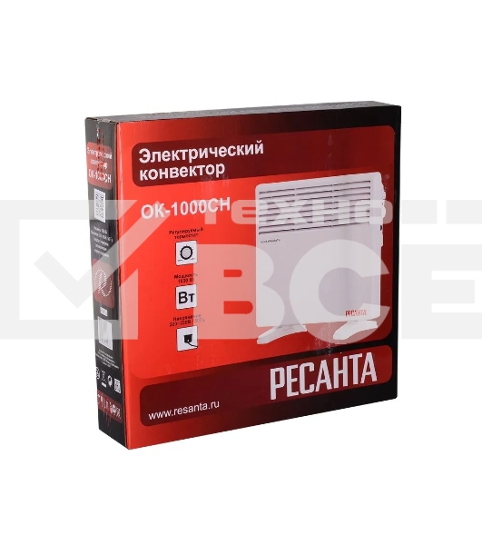 Конвектор  Ресанта ОК-1000СН белый, 1000 Вт, 10 м2, термостат