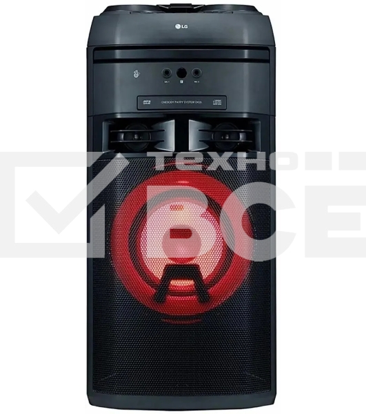 Мини-система LG OK65 X-BOOM -переноснаяс поддержкой караоке! Мощность 500Вт RMS, Bluetooth v.4.0/ / x2 USB / Аудио вход (3.5мм), х2 микр