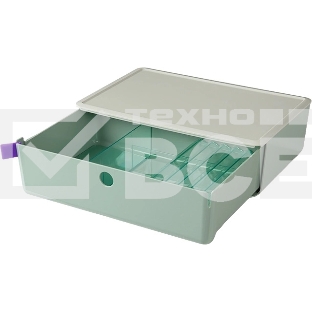 Короб для хранения Deli XDM31green 1 выдвижной ящик 250x220x125мм зеленый пластик