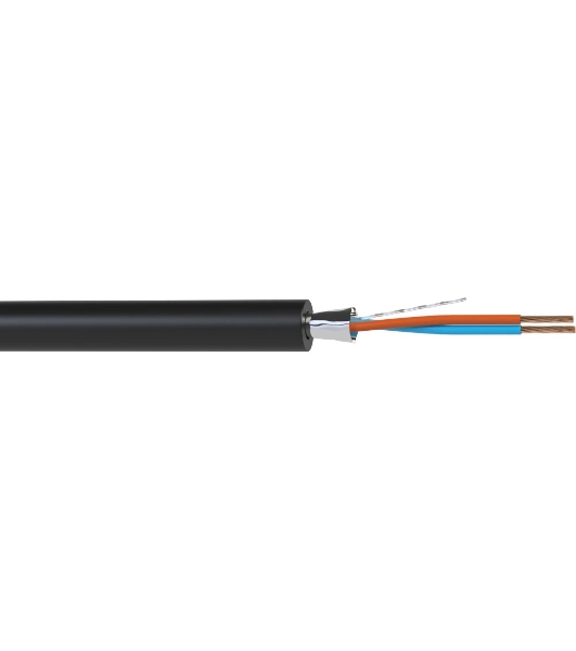 Кабель балансный микрофонный Wize WMC2450FL 50 м, 24 AWG, FRNC/LSZH, 0.2 мм2, диаметр 3.7мм, экран, медь 25 x 0.1 мм, черный, бухта