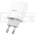 Сетевое зарядное устройство HOCO C80A Rapido 1xUSB + 1xUSB-C, 3.1A, 20W, белый, фото 1