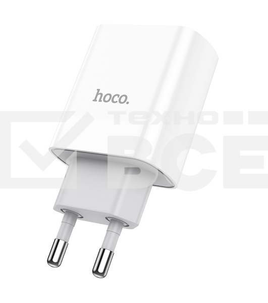 Сетевое зарядное устройство HOCO C80A Rapido 1xUSB + 1xUSB-C, 3.1A, 20W, белый