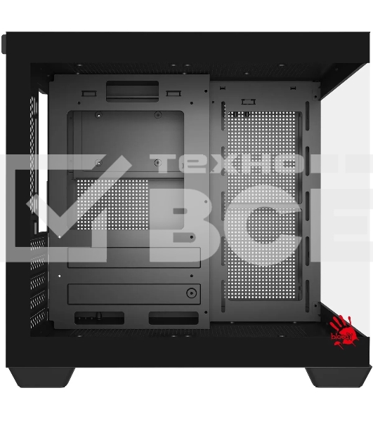 Компьютерный корпус Bloody CC-121 черный без БП mATX 7x120мм 1xUSB 2.0 1xUSB 3.0 audio