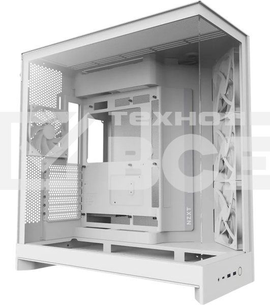Компьютерный корпус без блока питания Case NZXT H9 Flow RGb+ (2025), Midi-Tower, TG, 6x140мм RGb + 1x120мм RGb, 2xUSB-A 3.2 + 1xUSB-C 3.2, E-ATX, ATX, mATX, mITX белый
