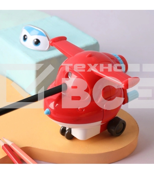 Точилка для карандашей механическая Deli EH517 Super Wings 1 отверстие пластик красный коробка (упак.:1шт)