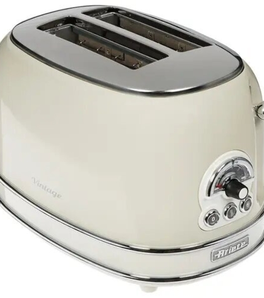 Тостер Ariete Vintage 155 бежевый, 810 Вт, 2 слота