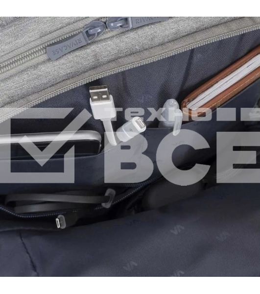 Рюкзак для ноутбука 15.6' Riva 7760 серый полиэстер