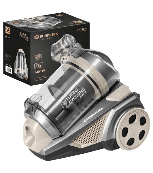 Пылесос Eurostek EVC-3010 бежевый, 420/2400 Вт, уборка сухая, пылесборник контейнер 3 л