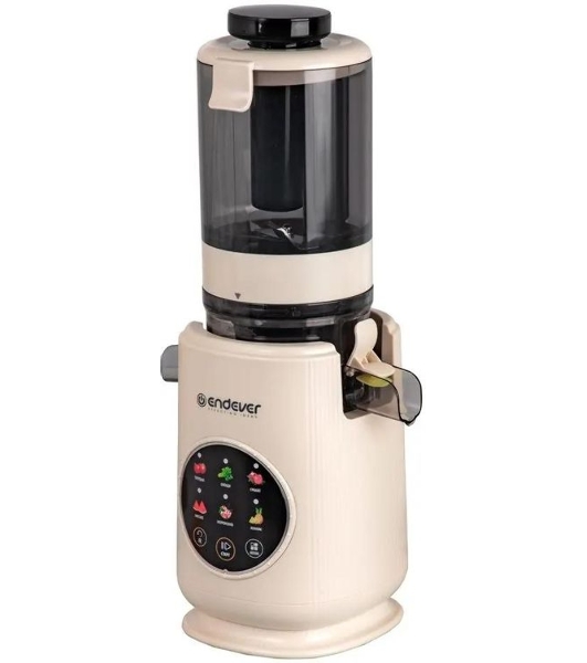 Соковыжималка Endever Sigma-160 бежевый, шнековая вертикальная, 600 Вт, 910 мл, электронное, реверс