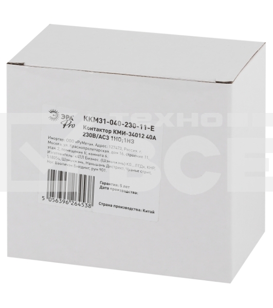 Контактор ЭРА PRO KKM31-040-230-11-E КМИ-34012 40А 230В/АС3 1НО;1НЗ