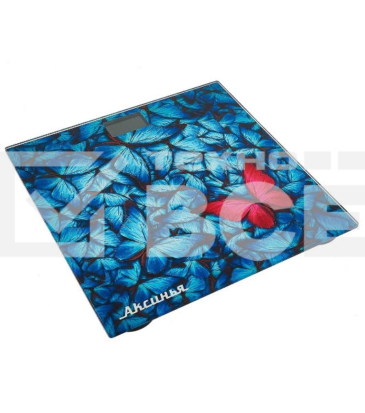 Весы напольные электронные АКСИНЬЯ КС-6001 Бабочки: 180 кг, 26x26см