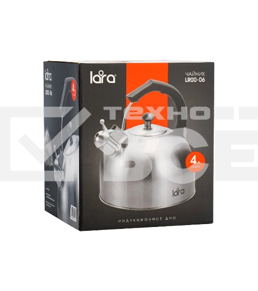 Чайник для плиты металлический LARA LR00-06 (матовый) 4.0 л, индукционное дно 0.3 мм