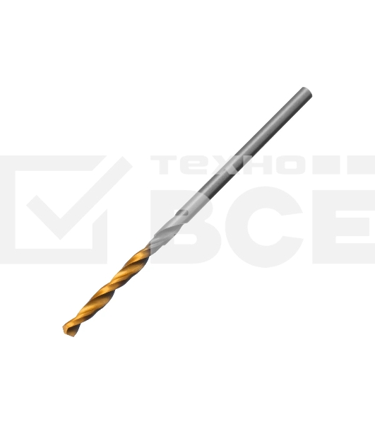 Сверло спиральное по металлу Denzel 2 x 49мм, Р6М5, Golden Tip, 2 шт.