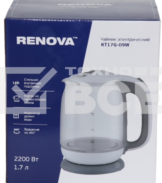 Чайник электрический RENOVА KT17G-09W