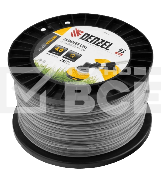 Леска для триммера Denzel двухкомпонентная звезда, 4,0 мм х 93 м, на DIN катушке EXTRA CORD