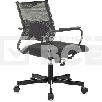 Кресло Бюрократ CH Balance-Low черный экокожа низк.спин. крестов. металл, фото7