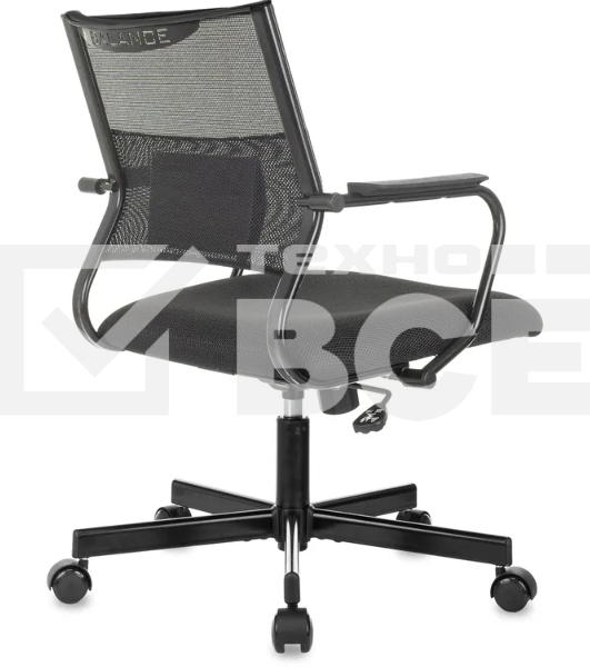 Кресло Бюрократ CH Balance-Low черный экокожа низк.спин. крестов. металл