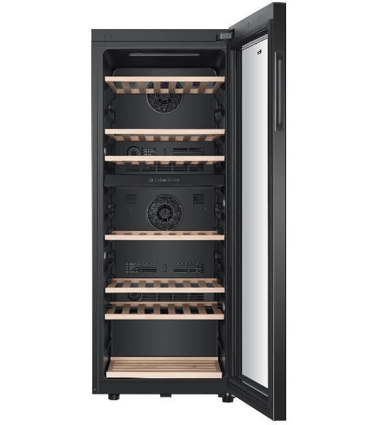 Винный шкаф Haier FWC77GDAE1 черный, 190 л, 2 отсека, 77 бут., класс A