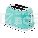 Тостер Galaxy Line GL 2917 900Вт бирюзовый, фото2
