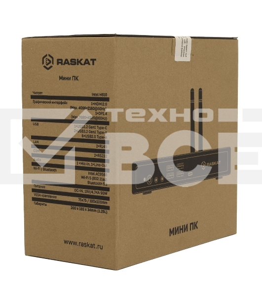 Компьютер Raskat STANDART 307 (Intel Core i3-12100, RAM 8GB, SSD 512GB, noOS)