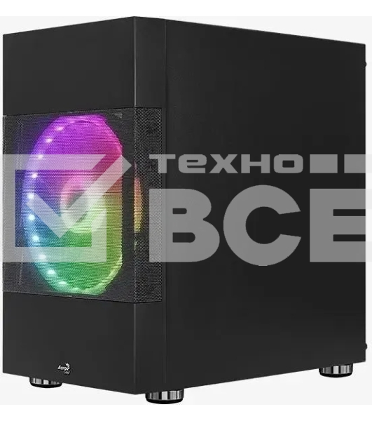 Компьютерный корпус Aerocool/Formula Atomic V1 без БП, mATX, боковое окно (закаленное стекло), черный