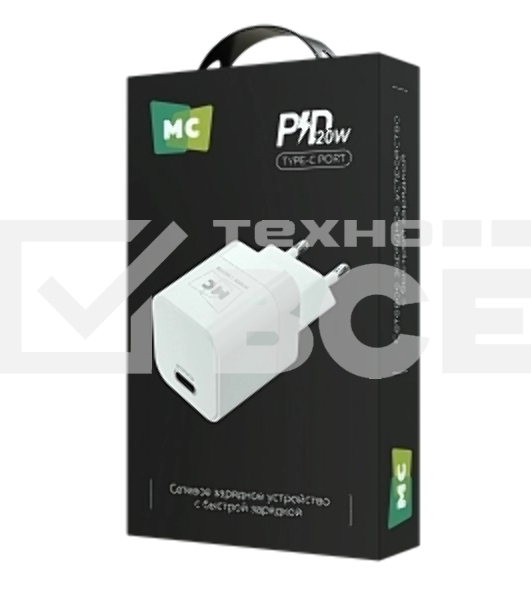 Сетевое зарядное устройство MORE CHOICE (4620202555816) NC86 1Type-C 3.0A PD 20W, белый