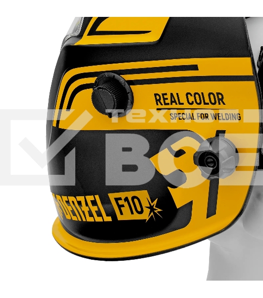Щиток защитный лицевой (маска сварщика) Denzel F10, см. окно 100х96, Real Color, DIN 4-8/9-13