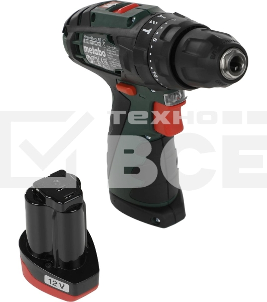 Дрель-шуруповерт аккумуляторная Metabo PowerMaxx SB 600385500, Аккумуляторный, 10,8В, Ударная