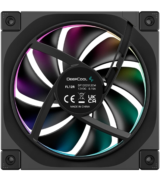 Вентилятор для корпуса Deepcool FL12R Reverse ARGb 120х120x25 черный 4-pin 33.9дБ (R-FL12R-BKAPN1-G)