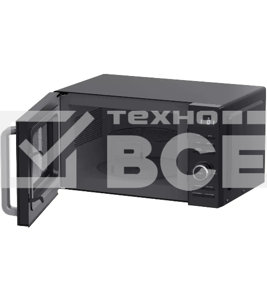 Микроволновая печь Haier HMG-DG207BA черный, 20 л, 700 Вт, переключатели - кнопки, поворотный механизм