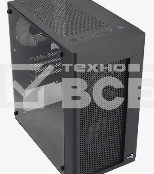 Корпус MiniTower Aerocool / Formula HEXFORM-G-BK-v2 (mATX, стекло, сетка, USB3.0x1, USB2.0x2, 3x120mm FRGB fans) (4711099471799)